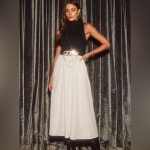 NWT Cupshe Black and White Midi Dress size M